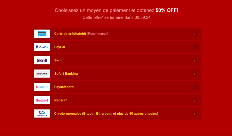 moyen paiement livejasmin