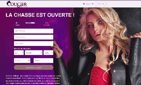 screenshot page accueil CougarDiva
