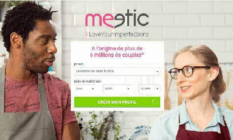 screenshot page accueil Meetic